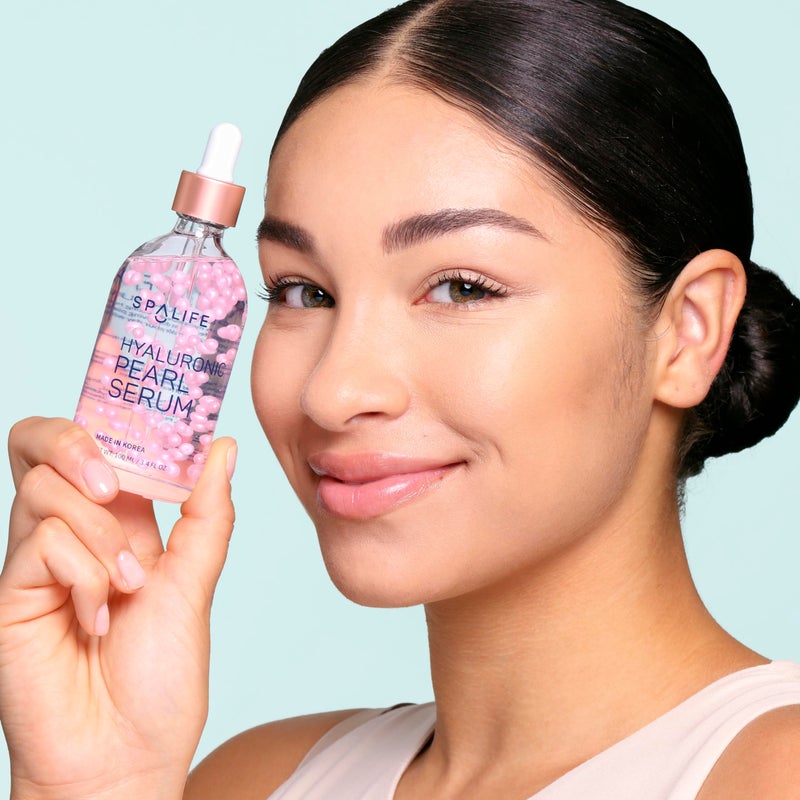 SpaLife Spa Life Face Serum: Hyaluronic Acid Serum 100 ml (3.7 oz) - Smoothing & Hydrating Daily - Targets Dryness, Fine Lines, & Wrinkles - Helps Plump Skin, Dissolving Pearl Capsules for Instant Luminosity - Image 2
