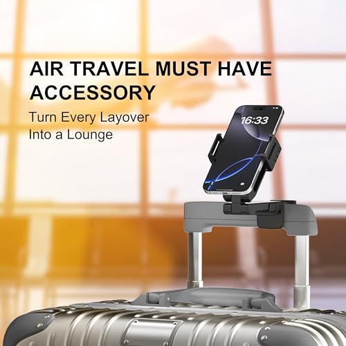 Perilogics Gen 2 Airplane Phone Holder Mount – Silent Hands-Free Travel Phone Stand, Travel Essential for Flying, 360° Adjustable Tray Table Phone Holder Fits iPhone, Android & Gaming Devices - Image 5