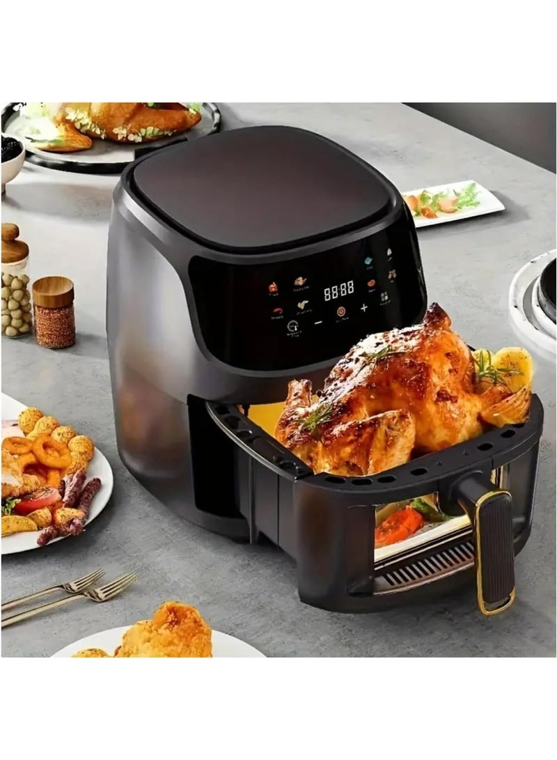 JAJEEK 6L Digital Air Fryer with Visual Cooking Window and Internal Light – 10-in-1 Multi-Function Air Fryer for Quick & Healthy Meals – Large Capacity Black Air Fryer for Roasting, Baking, Broiling, Dehydrating, Reheating, Food Warming – Easy to Clean, Efficient Kitchen Appliance - Image 4
