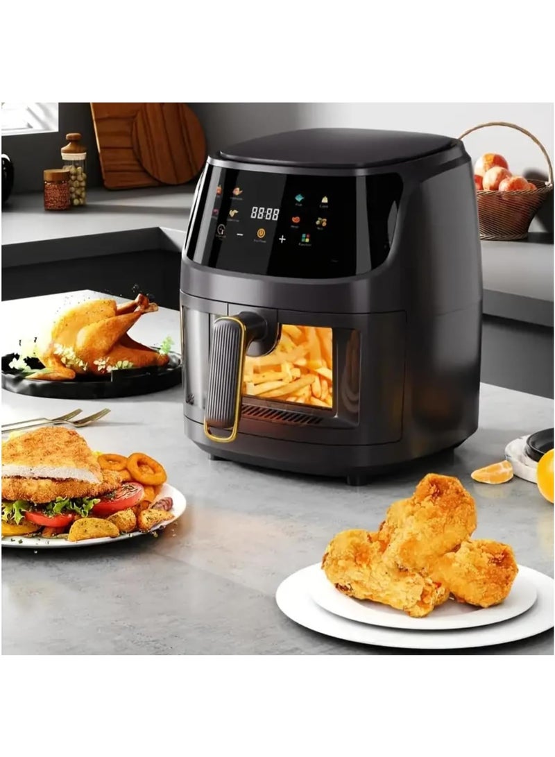 JAJEEK 6L Digital Air Fryer with Visual Cooking Window and Internal Light – 10-in-1 Multi-Function Air Fryer for Quick & Healthy Meals – Large Capacity Black Air Fryer for Roasting, Baking, Broiling, Dehydrating, Reheating, Food Warming – Easy to Clean, Efficient Kitchen Appliance - Image 3