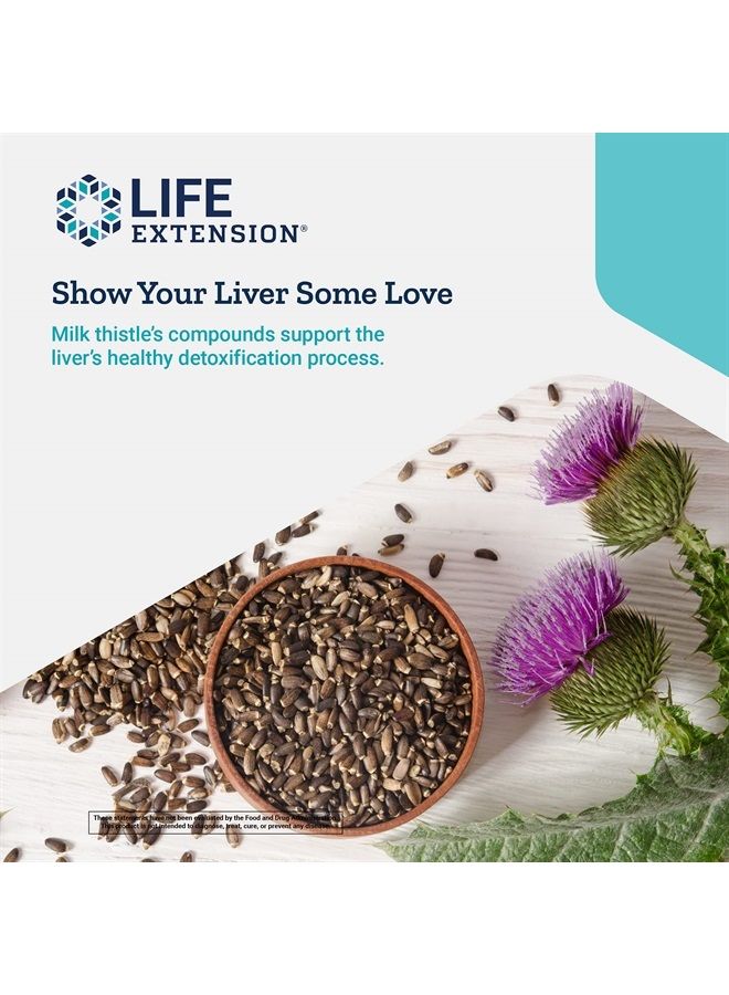 Life Extension مكمل حليب الشوك المتقدم من لايف إكستينشن - مكمل حليب الشوك لدعم وظائف الكبد، صحة الكلى والتخلص من السموم - مع سيليمارين، سيليبينيين، إيزوسيليبين A، B - خالي من الجلوتين، غير معدل وراثيًا - 60 كبسولة لينة - Image 4