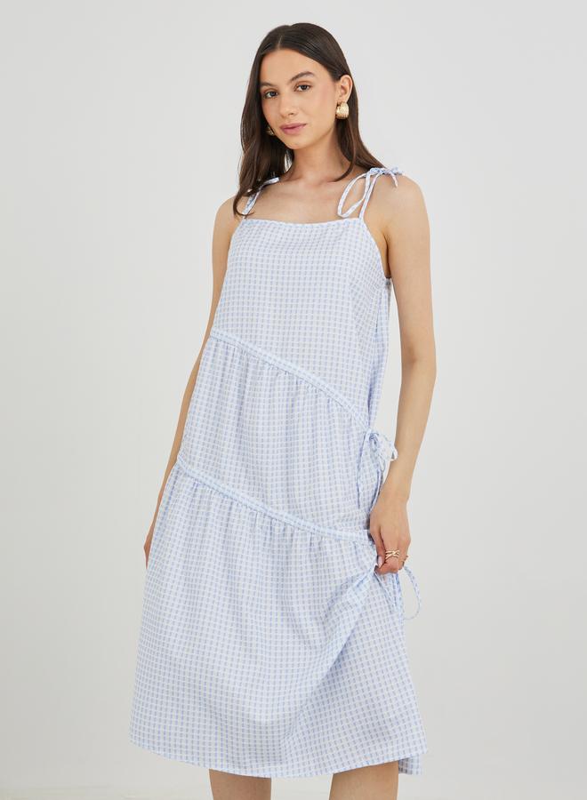 Take Two Solid Sleeveless Tiered Knee Length Dress - Image 3