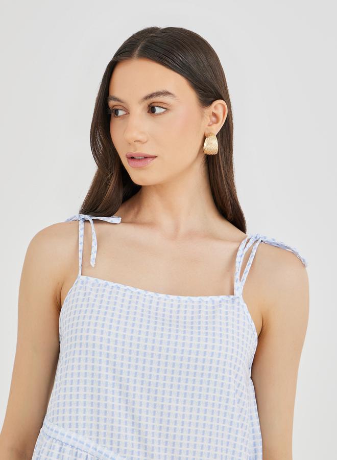 Take Two Solid Sleeveless Tiered Knee Length Dress - Image 4