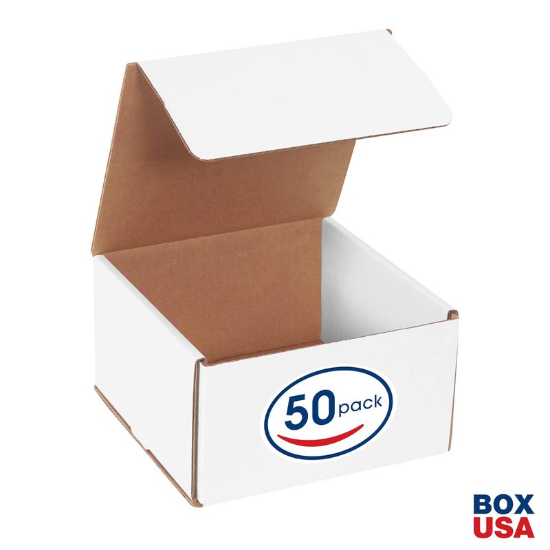 BOX USA BM774 7"L x 7"W x 4"H، أبيض (عبوة من 50) - Image 2