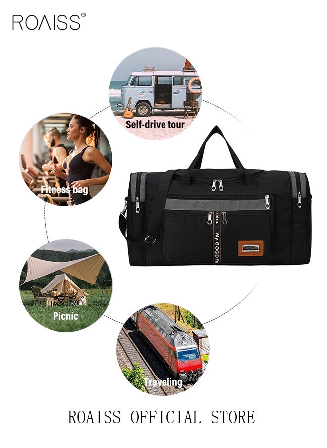 roaiss Waterproof Foldable Travel Bag for Short Trips Large Capacity Shoulder Bag for Men and Women, Ideal for Boys and Girls, Versatile and Stylish, Large-Capacity Bag  - Image 1