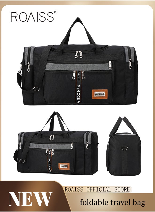 roaiss Waterproof Foldable Travel Bag for Short Trips Large Capacity Shoulder Bag for Men and Women, Ideal for Boys and Girls, Versatile and Stylish, Large-Capacity Bag  - Image 2