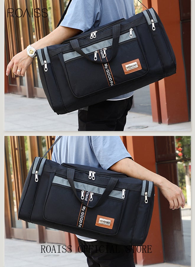 roaiss Waterproof Foldable Travel Bag for Short Trips Large Capacity Shoulder Bag for Men and Women, Ideal for Boys and Girls, Versatile and Stylish, Large-Capacity Bag - Image 1
