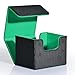 ZLCA Card Deck Box for Trading Cards MTG Commander Deck Box Holds 120 Single Sleeved Leather Magnetic Card Storage Case Fits for TCG CCG MagicBlack Dark Green - Image 3