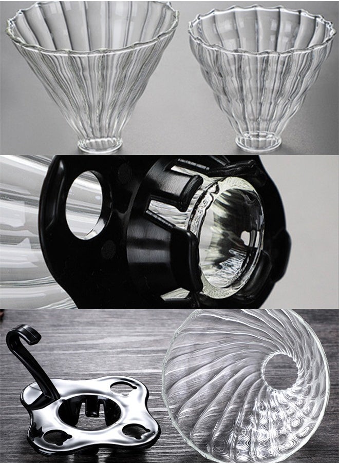 Generic V60 Pour Over Coffee Maker Set, Glass Coffee Maker With Filter Paper, 600ml  - Image 4