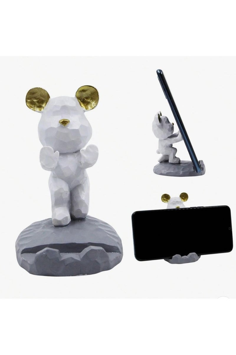 Bear Shaped Phone Stand – Cute Desk Holder for Smartphones, Decorative Gift for Home or Office - Image 1