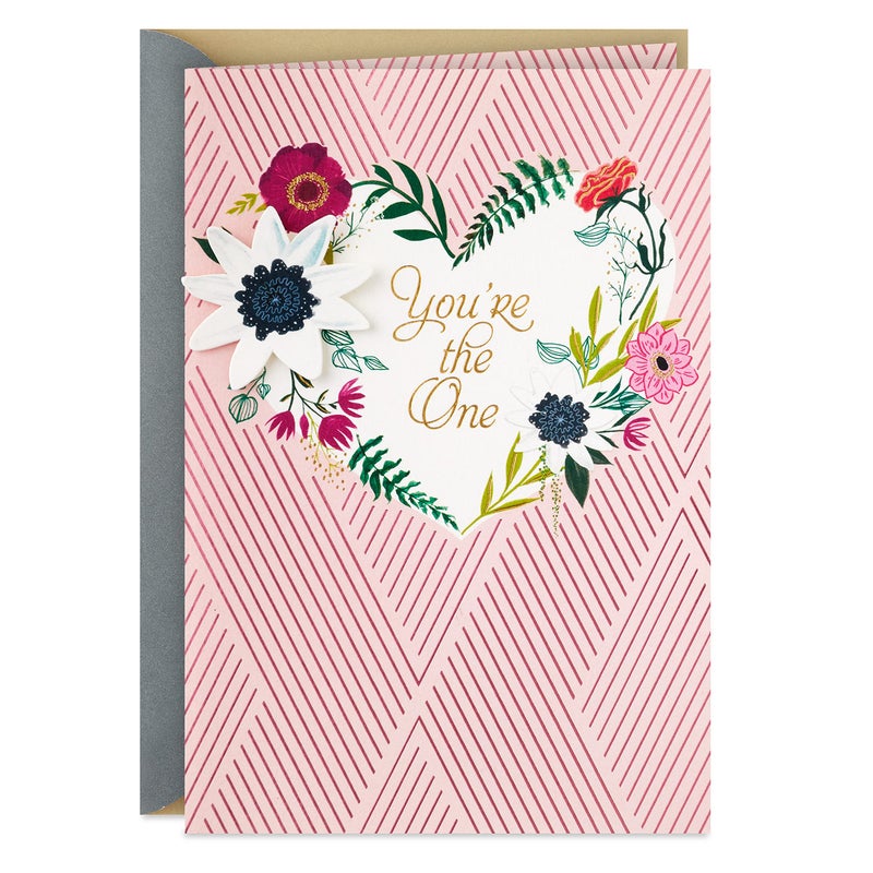 Hallmark Romantic Valentine's Day Card for Her (You're the One) for Anniversary, Love, Romantic Birthday, Sweetest Day - Image 1