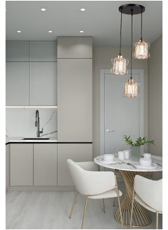 Best Power Elegant 3 Lamps Glass Chandelier 2243-3 with Metal Frame – E27 Socket – Adjustable Hanging Lamp up to 80cm – Modern Ceiling Lighting Fixture for Living Room, Dining, Bedroom (Bulb Not Included)  - Image 2