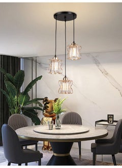 Best Power Elegant 3 Lamps Glass Chandelier 2243-3 with Metal Frame – E27 Socket – Adjustable Hanging Lamp up to 80cm – Modern Ceiling Lighting Fixture for Living Room, Dining, Bedroom (Bulb Not Included)  - Image 1