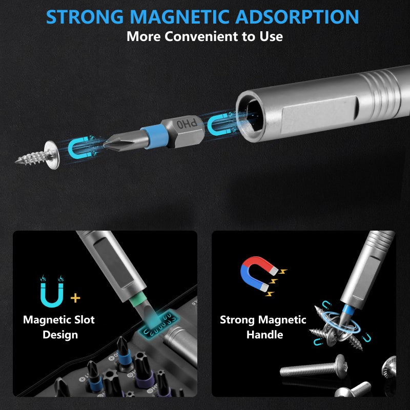 wiselifetech Magnetic Screwdriver Set,50 In 1 Ratchet Screwdriver Kit,Precision Screw Drive Torx Bit with Handle,Multi Tool Gift for Glasses Repair,Watch,Tech Lovers,Bike,Electronics,Home,Phone,Computer,Laptop,Diy - Image 2