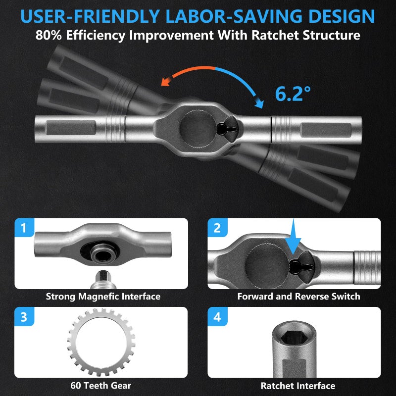wiselifetech Magnetic Screwdriver Set,50 In 1 Ratchet Screwdriver Kit,Precision Screw Drive Torx Bit with Handle,Multi Tool Gift for Glasses Repair,Watch,Tech Lovers,Bike,Electronics,Home,Phone,Computer,Laptop,Diy - Image 3