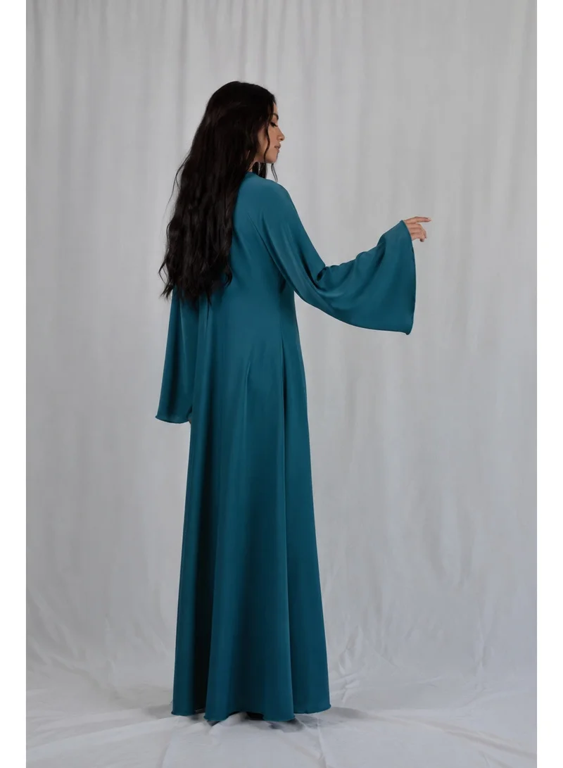 Ophelia Navy Blue Butterfly Abaya for Women – Elegant Modest Maxi Dress for All Seasons  | Best Price UAE