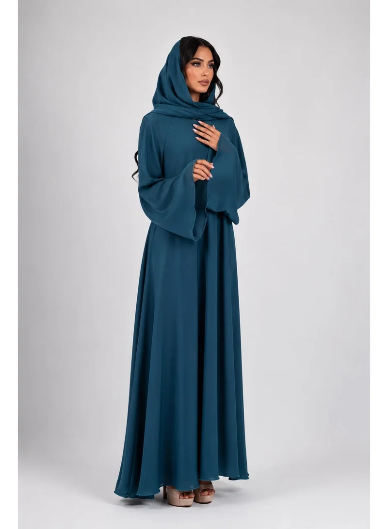 Ophelia Navy Blue Butterfly Abaya for Women – Elegant Modest Maxi Dress for All Seasons  | Best Price UAE