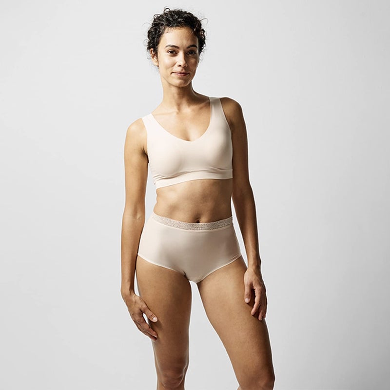 Chantelle Women's Soft Stretch Padded V-Neck Bra Top, Nude Blush, M/L - Image 2