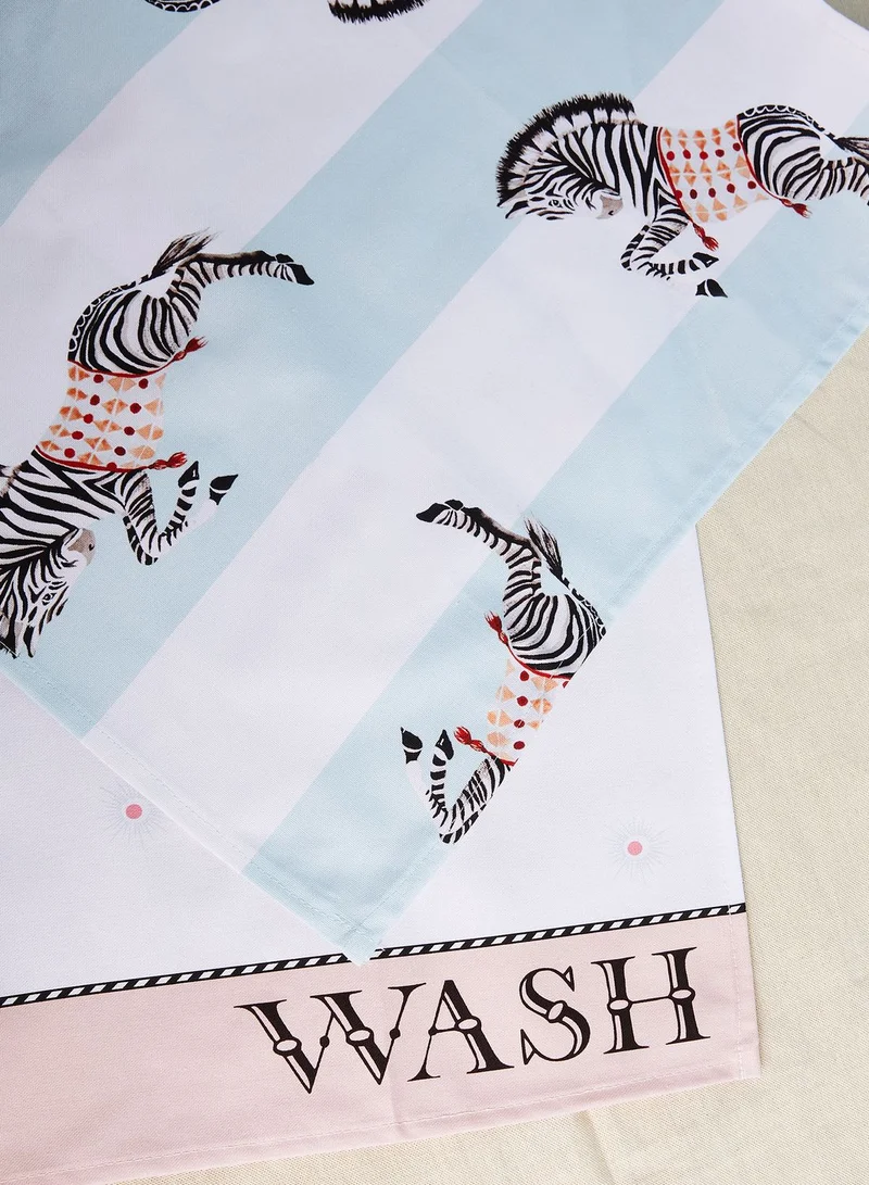 YVONNE ELLEN Set Of 2 Tea Towels Elephant And Zebra