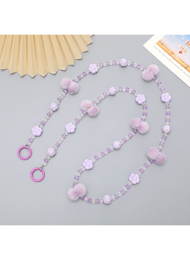 NIBEMINENT Phone Charm/ Chain Strap for Women Girls, Colored Flowers Cell Phone Case Lanyard Wrist Strap