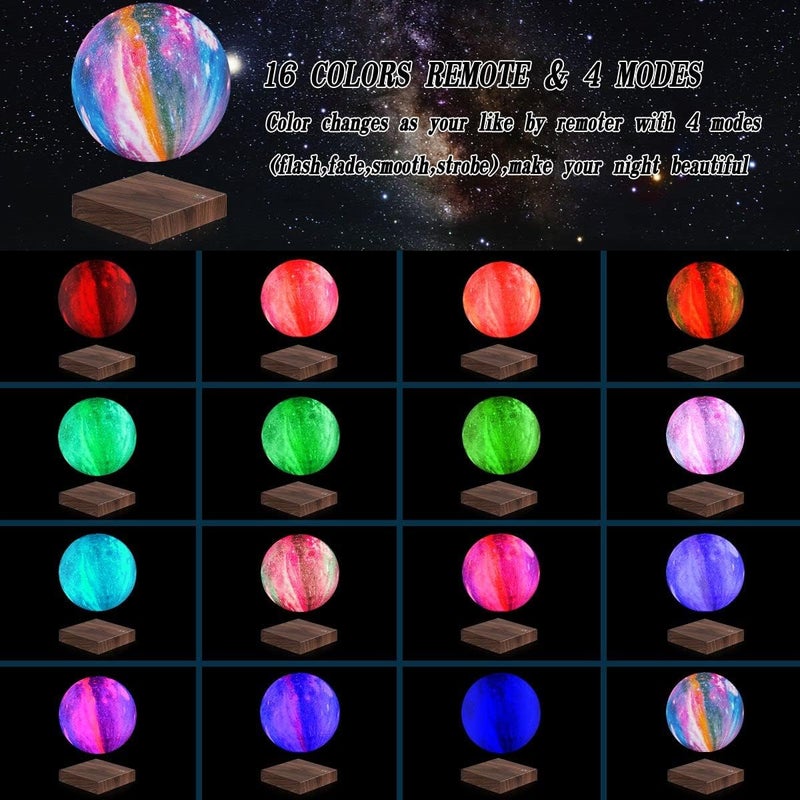 VGAzer Levitating Moon Lamp16 Colors Galaxy Moon 6inch - Image 2