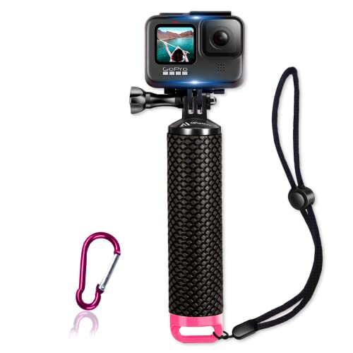 MiPremium Waterproof Floating Hand Grip Compatible with GoPro Hero 12 11 10 9 8 7 6 5 4 3+ 2 1 Session Black Silver Handler & Handle Mount Accessories Kit for Water Sport and Action Cameras (Rose Red) - Image 1