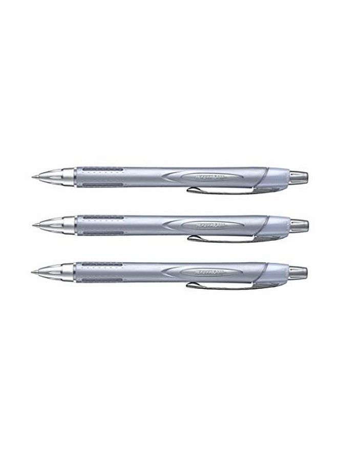 Uni Ball Jetstream Fine Point Retractable Roller Ball Pens 0.7Mmrubber Body Modelsilverblack Inkvalue Set Of 3(With Our Shop Original Description Of Goods) - Image 1