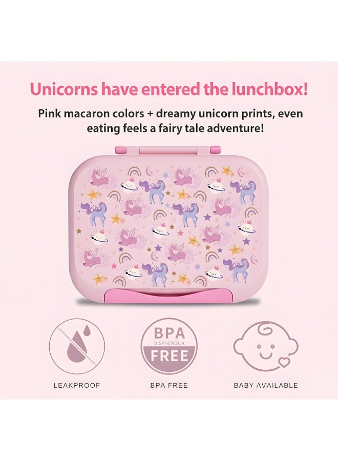 Lunch Boxes For Kids, Bento Lunch Box,Leak-Proof,3 Practical Compartments And 2 Removable Compartment,Microwave & Dishwasher & Freezer Safe, 1200ml (Pink) - Image 5