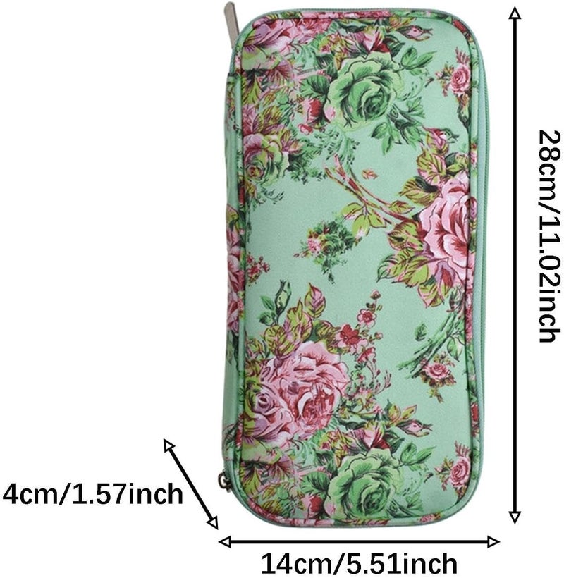 Crochet Hook Organizer Case with Storage Bag for Knitting Needles, Empty Accessory Holder for Sewing Needles, Or, Green - Image 3
