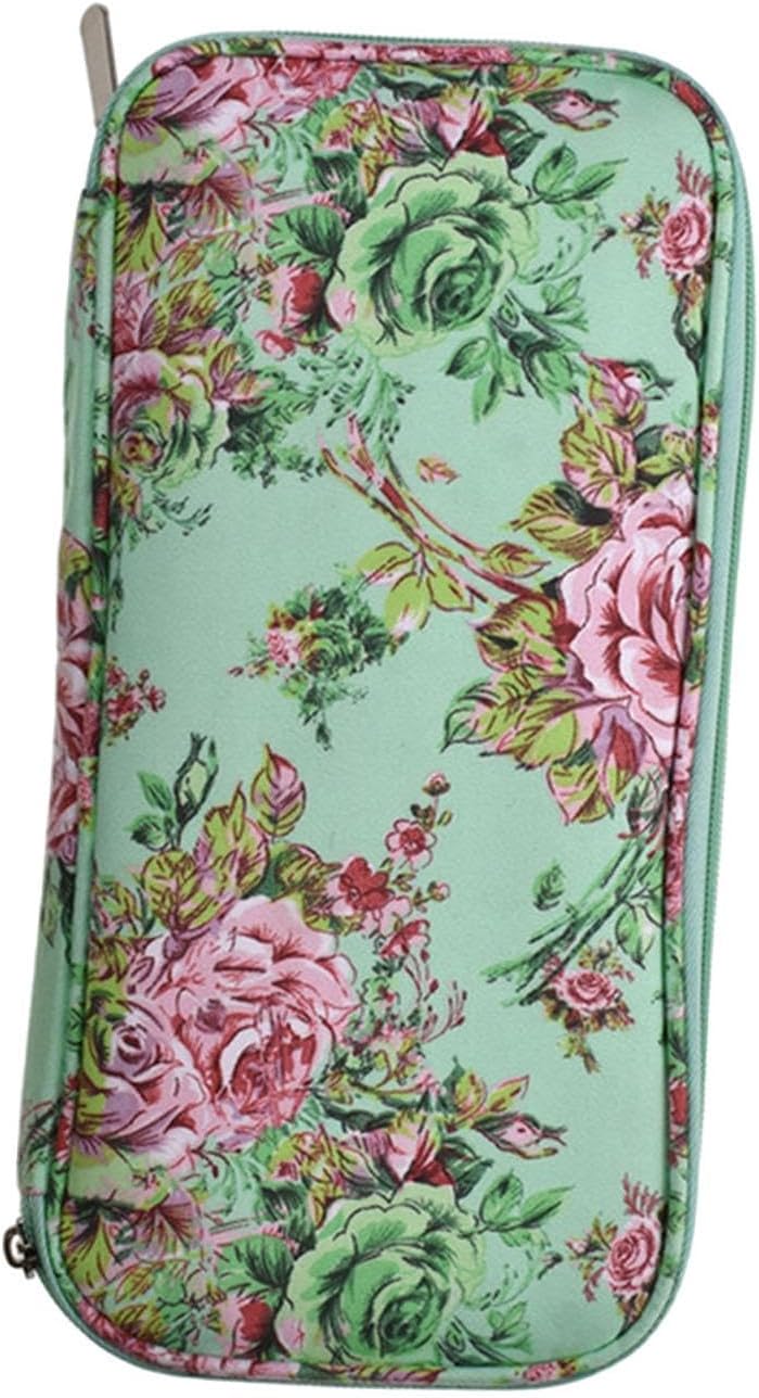 Crochet Hook Organizer Case with Storage Bag for Knitting Needles, Empty Accessory Holder for Sewing Needles, Or, Green - Image 1