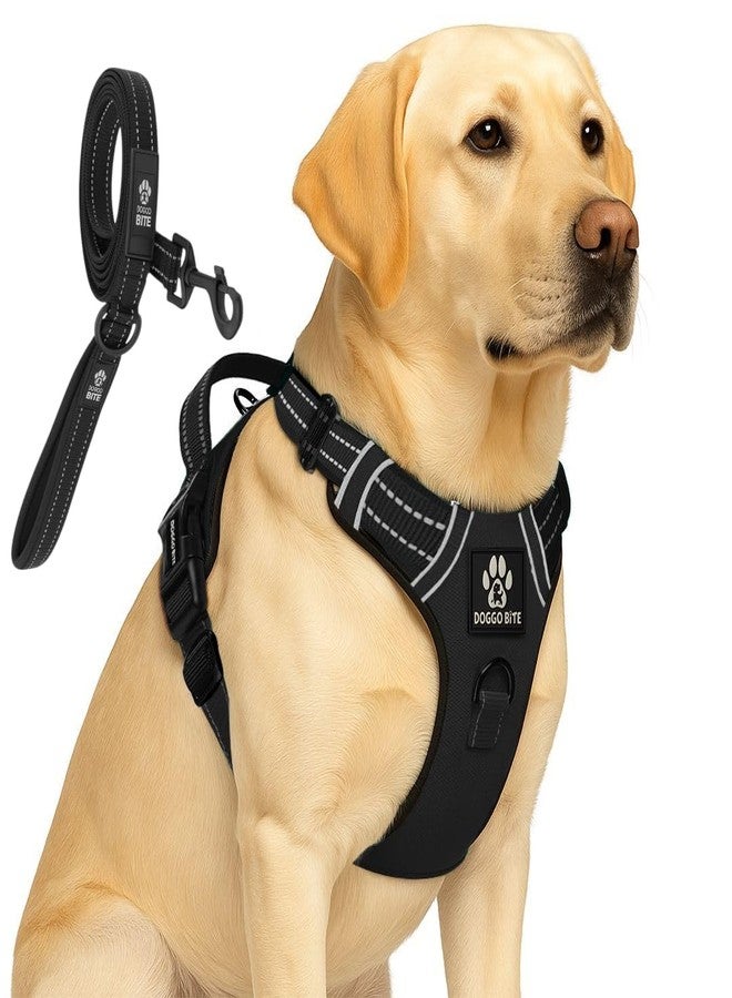 Doggo Bite Premium Reflective Dog Vest Harness| Soft Breathable| Padded Handle| Adjustable Straps & Luxury Buckle| No-Choke with Free Designer Leash-32mm| Chest (27-36inch) All Large Breeds 23-35Kg - Image 1