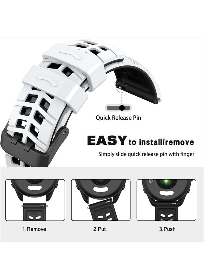 ISABAKE Compatible with Garmin Vivoactive 4/Venu 2/Forerunner 255 265 Bands,Silicone Strap Sport Wristband for Samsung Galaxy Watch 3 45mm/Galaxy Watch 46mm/Gear S3 Frontier Watch Band - Image 5