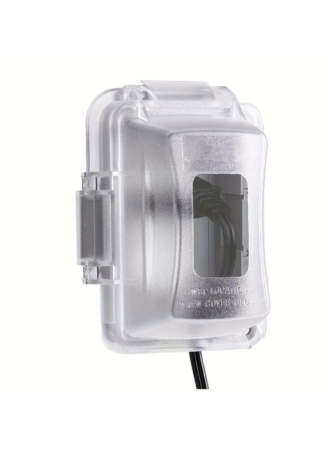 Clear 1 Gang Electrical Outlet Cover Durable PC Plastic Wall Box Outdoor Plug Cover - Image 1