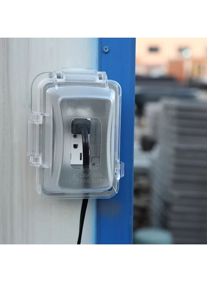 Clear 1 Gang Electrical Outlet Cover Durable PC Plastic Wall Box Outdoor Plug Cover - Image 5