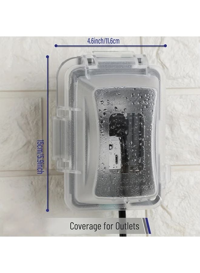 Clear 1 Gang Electrical Outlet Cover Durable PC Plastic Wall Box Outdoor Plug Cover - Image 4