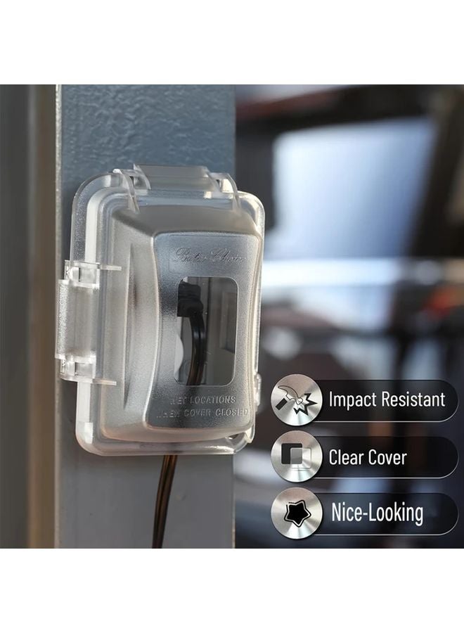 Clear 1 Gang Electrical Outlet Cover Durable PC Plastic Wall Box Outdoor Plug Cover - Image 3