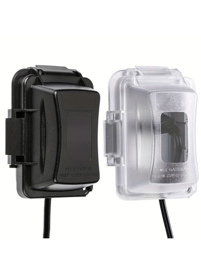 Clear 1 Gang Electrical Outlet Cover Durable PC Plastic Wall Box Outdoor Plug Cover - Image 2