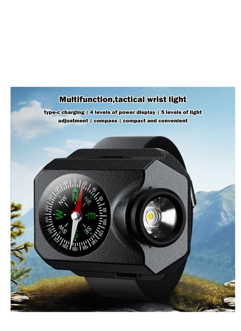 Generic - Rechargeable Waterproof Wrist Flashlight for Running, Outdoor Activities, and Night Walking - Lightweight Hands-Free Flashlight Watch for Enhanced Visibility. - Image 1