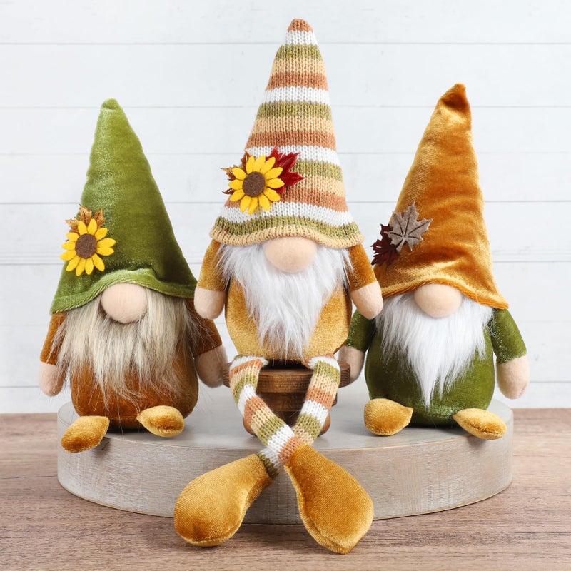 Dazonge Fall Decor  Thanksgiving Decorations  3Pcs Fall Thankgiving Gnomes Plush For Tiered Tray Mantel Shelf Table Decor  Thanksgiving Decorations For Home - Image 1