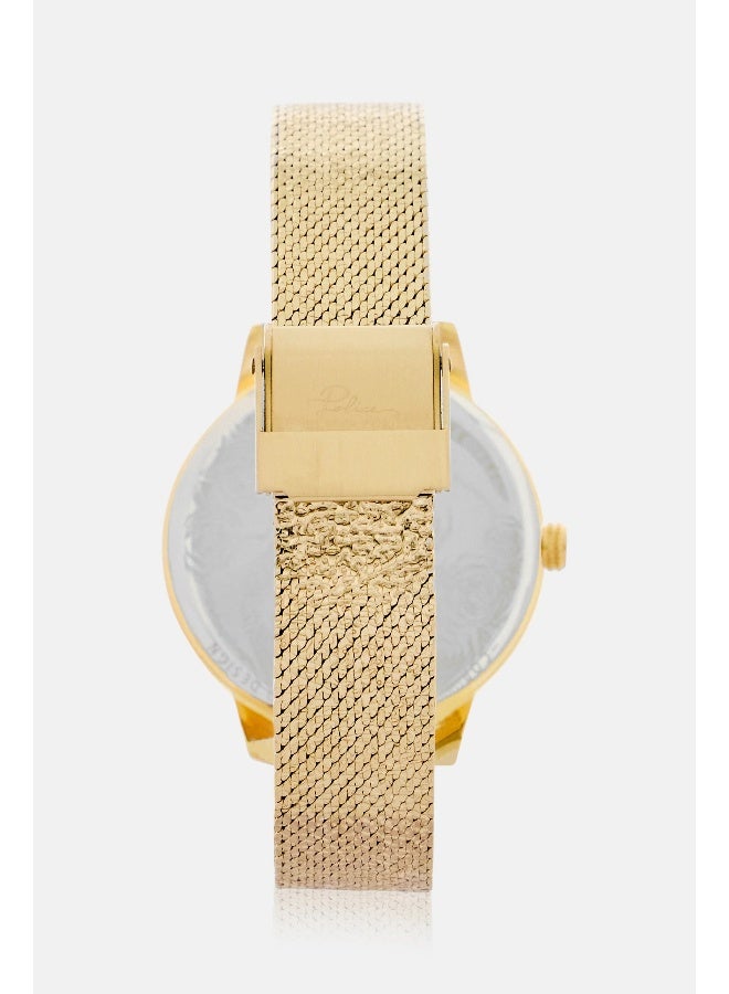 POLICE Women Marietas Grey Dial Gold Stainless Steel Bracelet Analog Watch - 36Mm - Image 3