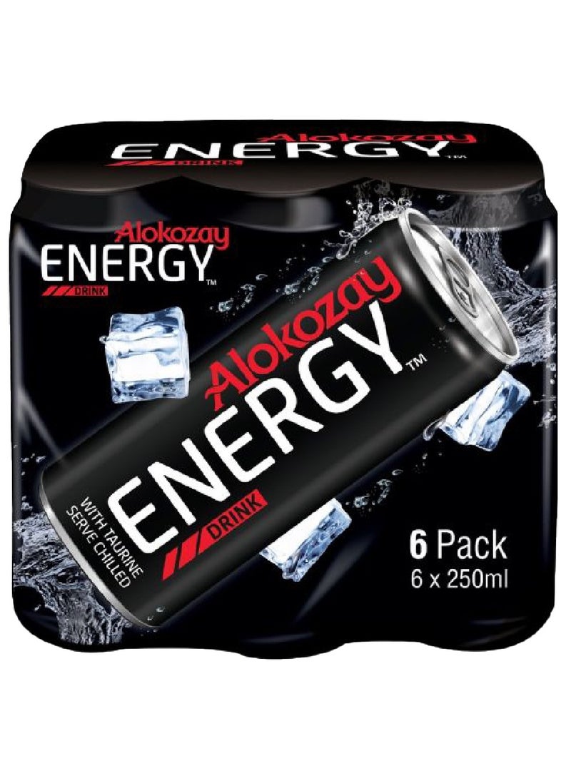 Alokozay Regular Energy Drink With Taurine Serve Chilled 6 x 250ml - Image 1