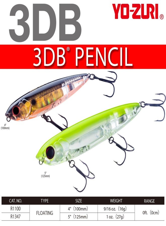 DUEL Yo-Zuri 3DB Pencil Floating Lure, Prism Shad, 4-Inch - Image 2