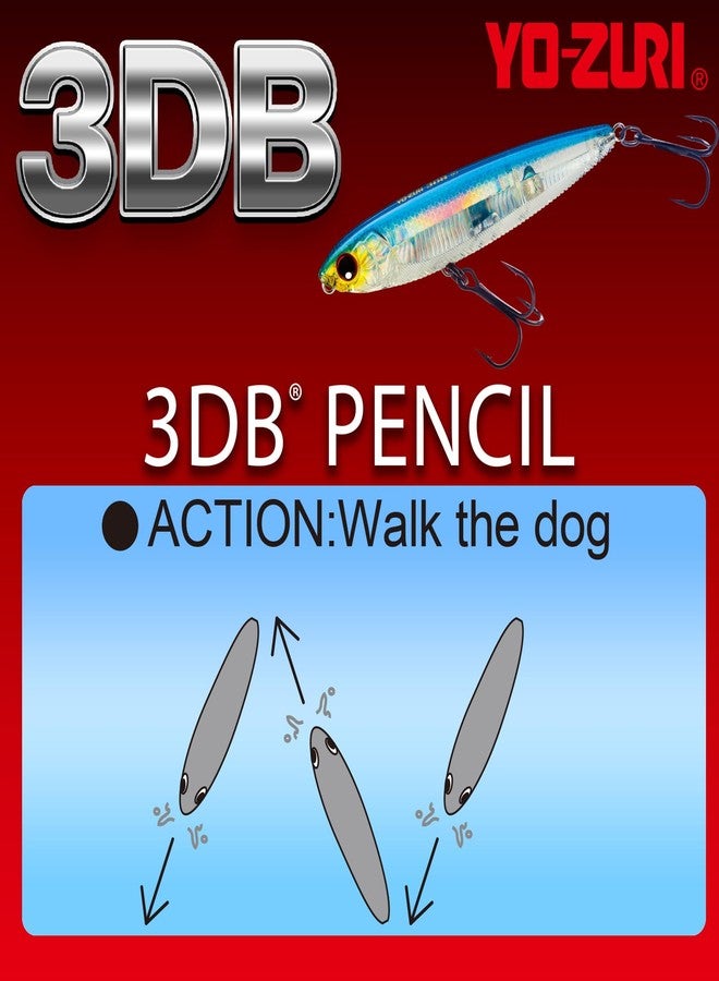 DUEL Yo-Zuri 3DB Pencil Floating Lure, Prism Shad, 4-Inch - Image 3