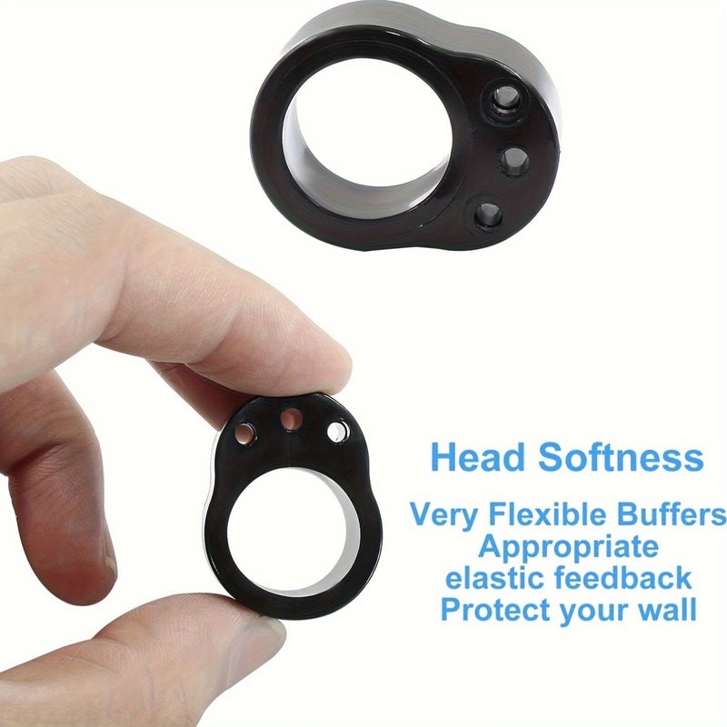 6pcs Black Door Handle Protectors Silent Anti Collision Stoppers No Drilling Required Durable Stoppers for Home Office Use Easy Installation - Image 3