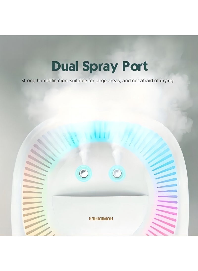Arabest - 1pc, 3000ml Colorful Atmosphere Light Humidifier - Large Capacity Cool Mist, Dual Spray Port, USB Personal Desktop for Bedroom, Travel, Office, Home - Image 1