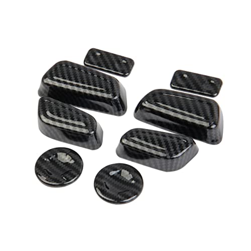 Fewshaw Carbon Fiber Front Seat Adjustment Button Panel Trim Accessories for Toyota Tundra 2022+ Sequoia 2023+ Tacoma(Button Cover) - Image 2
