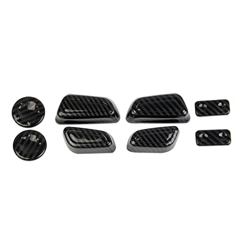 Fewshaw Carbon Fiber Front Seat Adjustment Button Panel Trim Accessories for Toyota Tundra 2022+ Sequoia 2023+ Tacoma(Button Cover) - Image 4