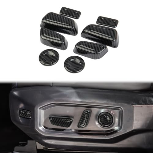 Fewshaw Carbon Fiber Front Seat Adjustment Button Panel Trim Accessories for Toyota Tundra 2022+ Sequoia 2023+ Tacoma(Button Cover) - Image 1