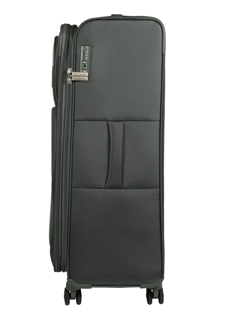 AMERICAN TOURISTER  Majoris + Suitcase, Check-In Size 83 cm, 4 Spinner Wheels, Soft Top, 100% Polyester, Balsam Green|TSA Combination Lock|Expandable - 3 Years International Warranty  | Best Price UAE