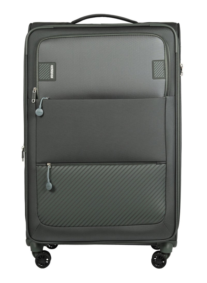 AMERICAN TOURISTER ماجوريس + حقيبة سفر، حجم تسجيل 83 سم، 4 عجلات دوارة، قمة ناعمة، 100% بوليستر، أخضر بلسم | قفل تركيبي TSA | قابل للتوسع - ضمان دولي لمدة 3 سنوات - Image 4